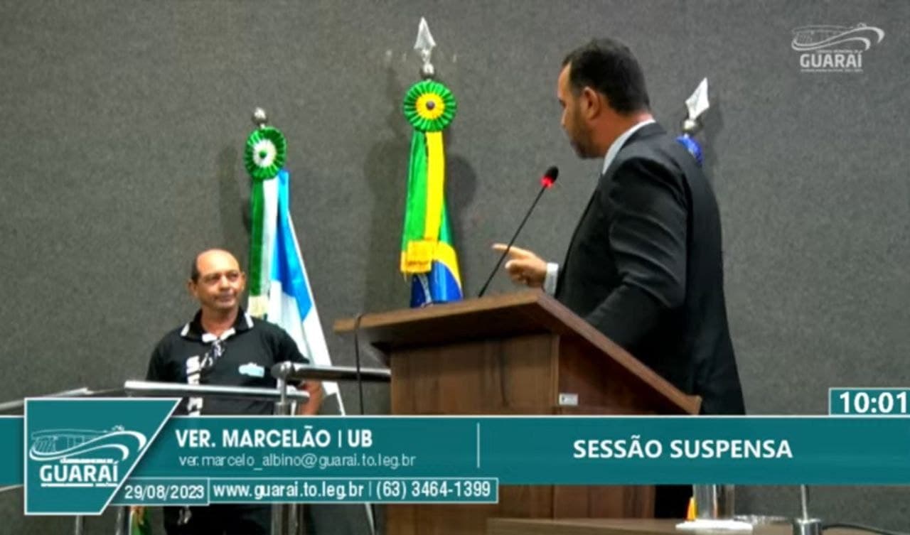 Imagem da notícia: Sessão da Câmara de Guaraí tem bate-boca entre vereador e professor que pediu para falar na tribuna