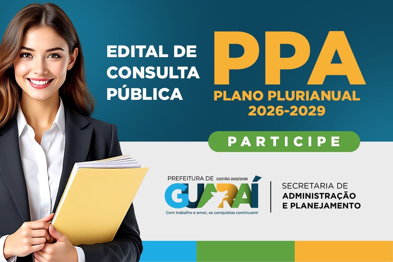 Foto da notícia: Cidadãos podem contribuir com PPA 2026-2029 em Guaraí, ajudando a definir políticas públicas