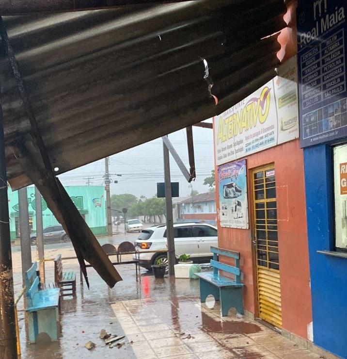 Chuva acompanhada de fortes rajadas de vento derruba árvores e causa vários prejuízos em Guaraí