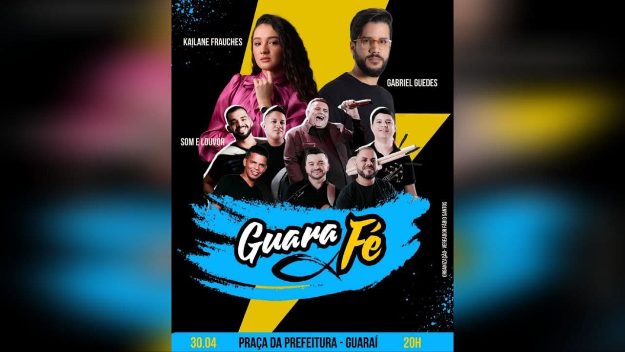 Imagem da notícia: Divulgadas atrações da 2ª edição de festival ‘GuaraFé’, evento acontece no dia 30 de abril (20h)