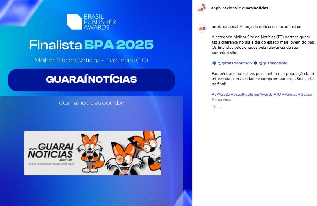 Foto da notícia: GN é finalista do BPA 2025, um dos mais importantes prêmios do jornalismo digital brasileiro