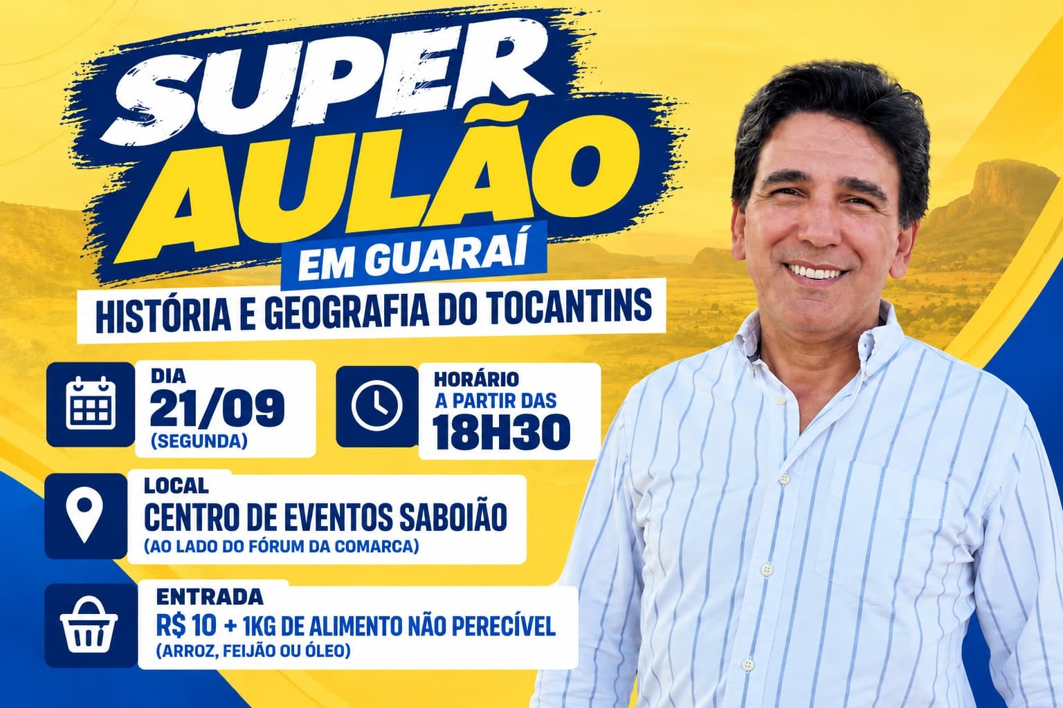 Foto da notícia: Júnior Geo promove ‘Super Aulão’ para candidatos do concurso estadual da Saúde em Guaraí