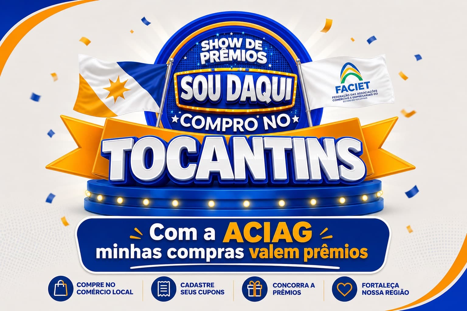 Imagem da notícia: ACIAG lança nova campanha; serão sorteados mais de 40 vales-compra, três TVs e três celulares