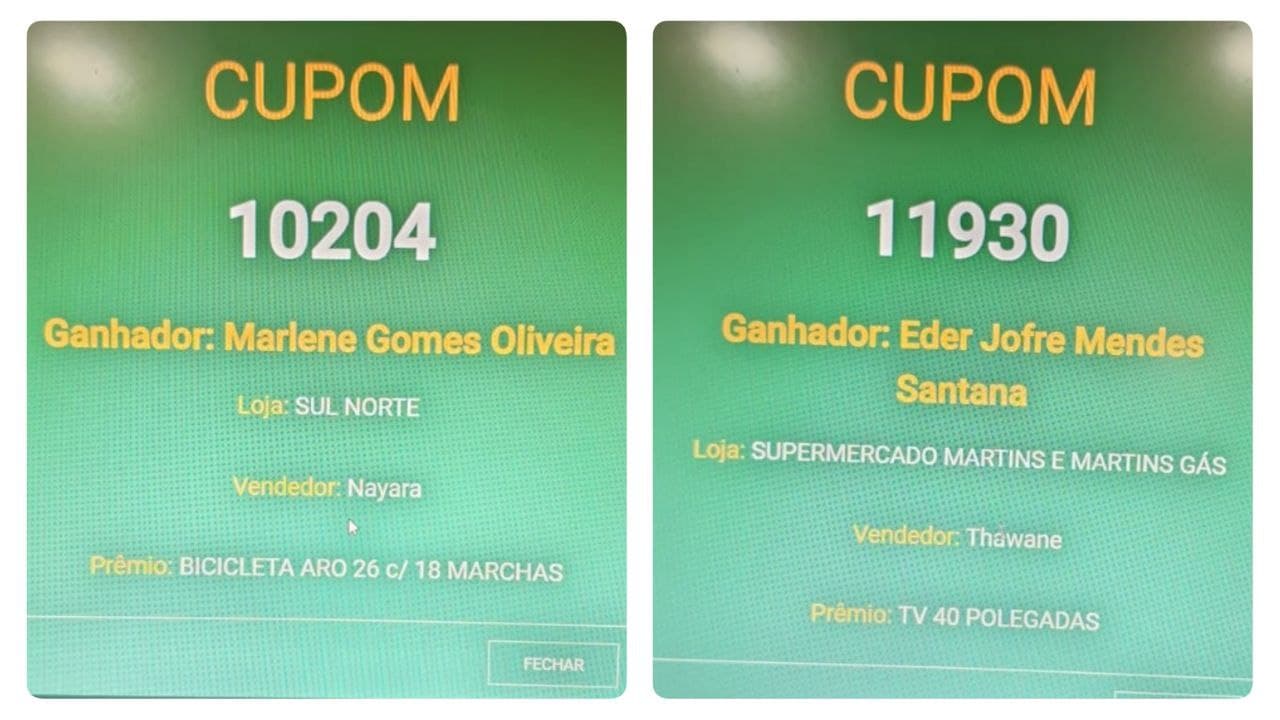 Imagem da notícia: Conheça os ganhadores do 8º e penúltimo sorteio da campanha “Natal Premiado” em Guaraí