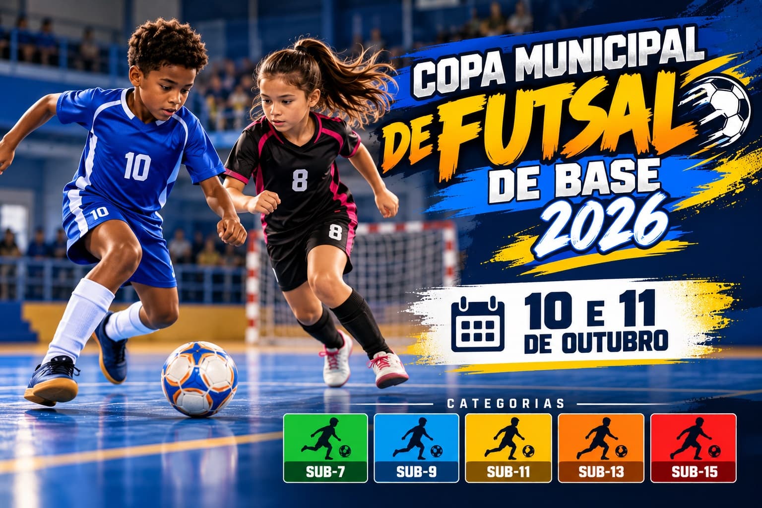 Foto da notícia: Copa Municipal de Futsal de Base terá disputas nas categorias Sub-7, 9, 11, 13 e 15 em Guaraí