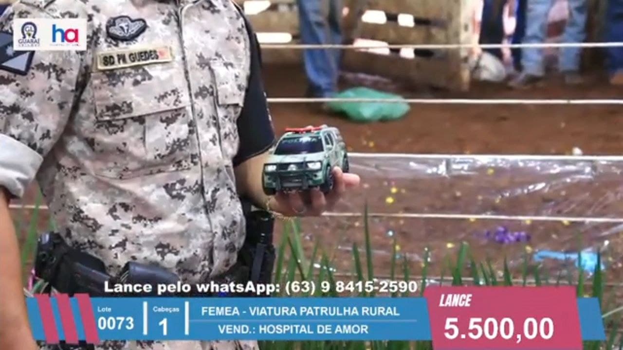 Imagem da notícia: Réplica de viatura da Patrulha Rural de Guaraí é arrematada por R$ 5,5 mil em leilão beneficente