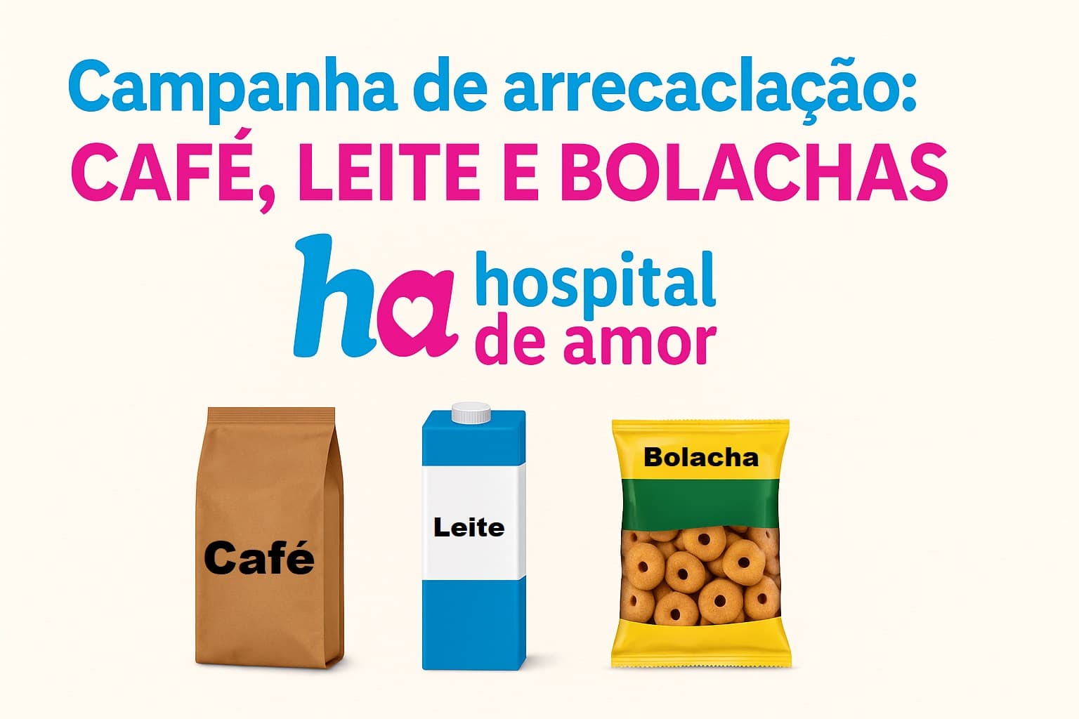 Imagem da notícia: Campanha em Guaraí arrecada café, leite e bolachas para o Hospital de Amor; veja pontos de coleta