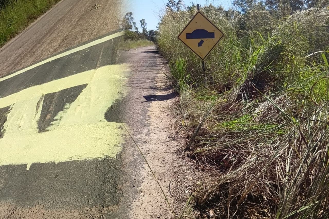 Imagem da notícia: Moradores decidem pintar quebra-molas em rodovia que sofre com falta de manutenção em Guaraí