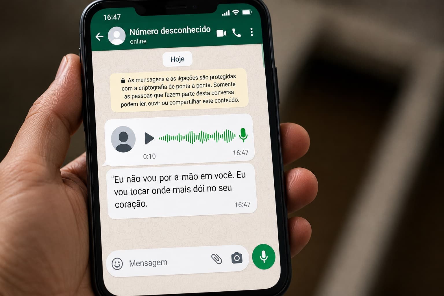 Foto da notícia: Áudio revela que homem preso em Guaraí ameaçou atingir filhos de mulher vítima de violência