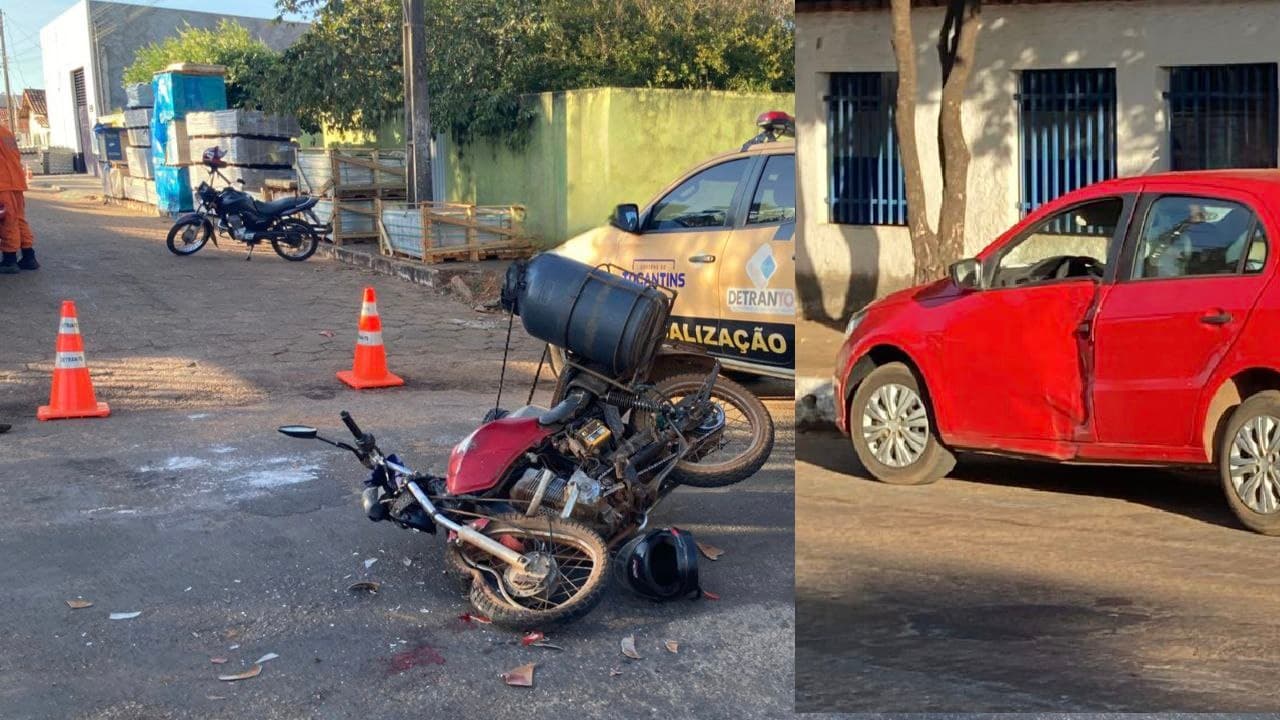 Imagem da notícia: Entregador de leite fica ferido após colisão no cruzamento da Brasil com a Tiradentes em Guaraí