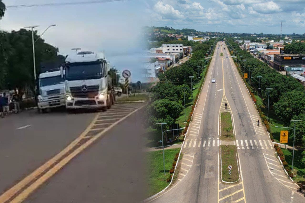 Foto da notícia: Veículos “entalam” após um deles forçar ultrapassagem no trecho urbano da BR-153 em Guaraí