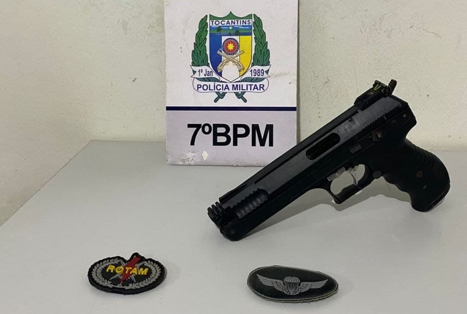Imagem da notícia: PM recolhe pistola artesanal dentro de rede e prende suspeito de agressão e ameaça em Guaraí