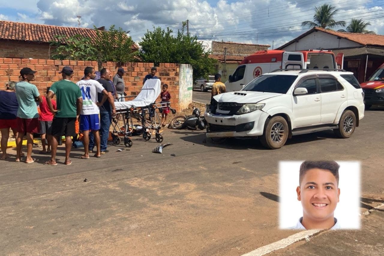 Foto da notícia: Ex-vereador fica ferido após colisão no cruzamento da Tocantins com 31 de Março em Guaraí