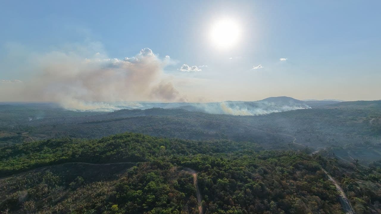 Foto da notícia: Fogo destrói pastagens, atinge propriedades rurais, causando prejuízos entre Guaraí e Colméia