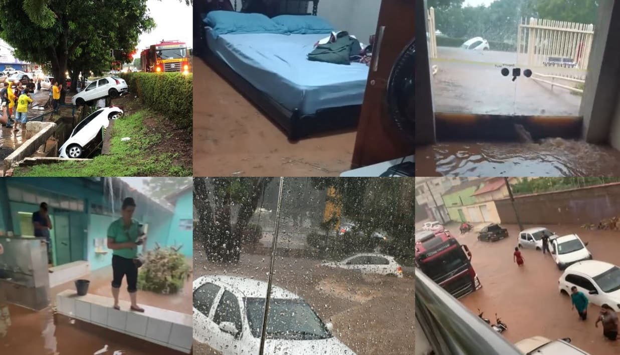 Imagem da notícia: Veículos são arrastados e imóveis invadidos pela enxurrada em Guaraí; 100mm em 30 minutos