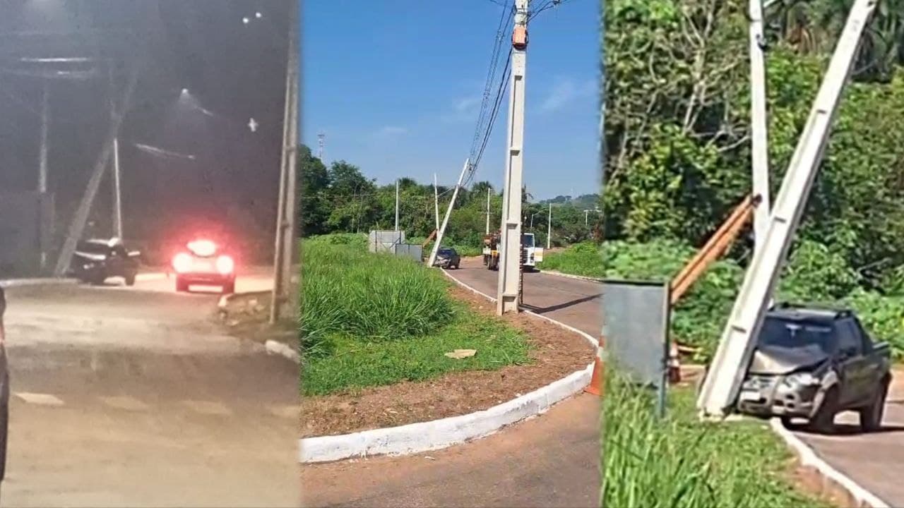 Foto da notícia: Veículo colide com poste e deixa 50 clientes do Alto Alegre sem energia elétrica em Guaraí