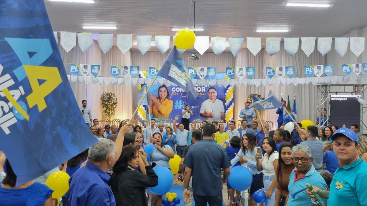 Imagem da notícia: Com palanque de peso e grande público, convenção confirma Fátima e Gleidson em Guaraí