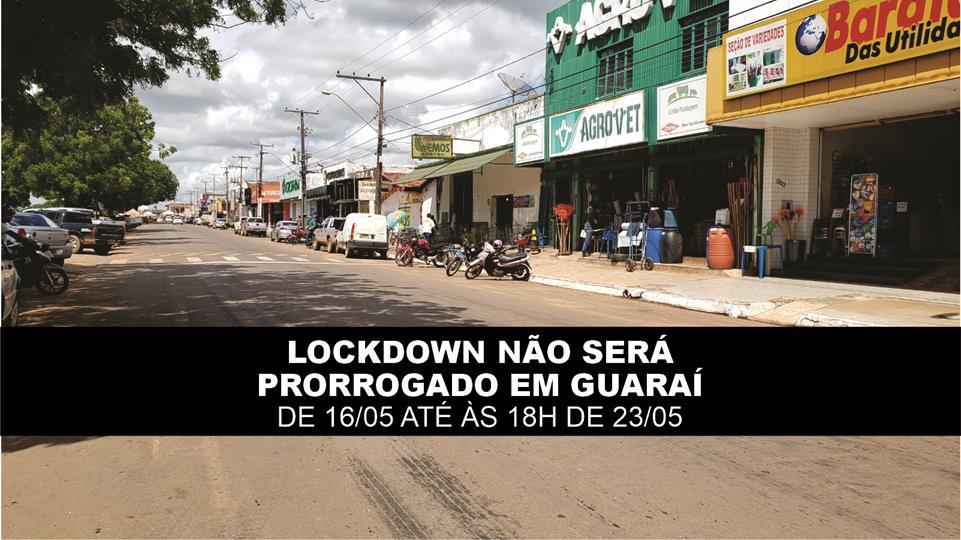 Governo do Tocantins decide NÃO prorrogar “lockdown” em 35 cidades, incluindo Guaraí