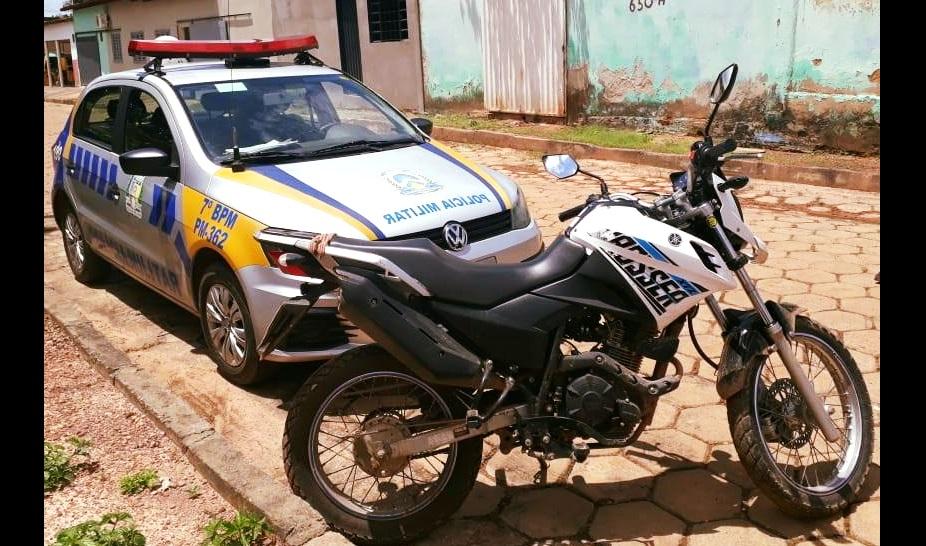 PM de Guaraí recupera moto roubada na BR-235, próximo ao município de Pedro Afonso