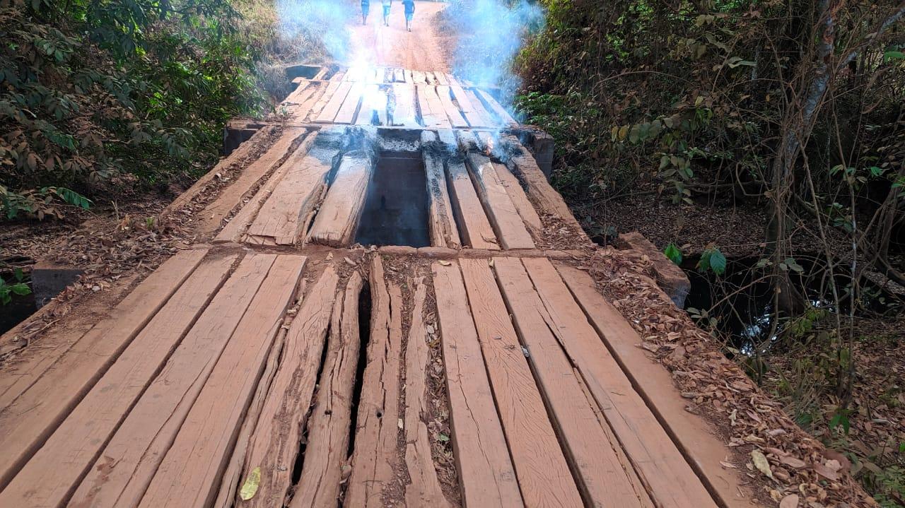 Ponte sobre o Ribeirão Tranqueira é incendiada na zona rural de Guaraí; caso será investigado
